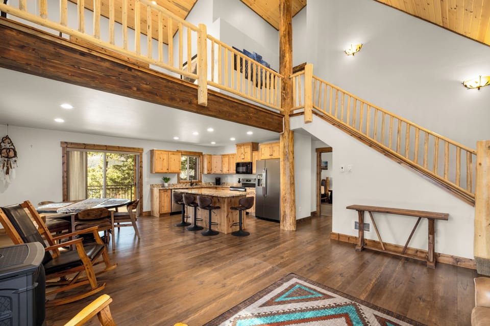 Main living area, loft above