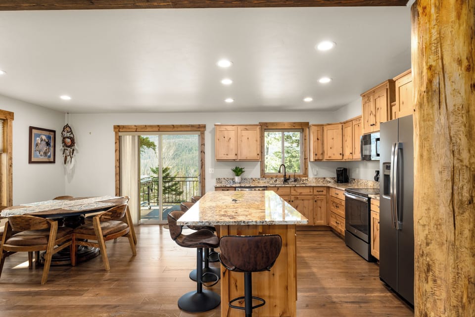 Kitchen island with additional seating