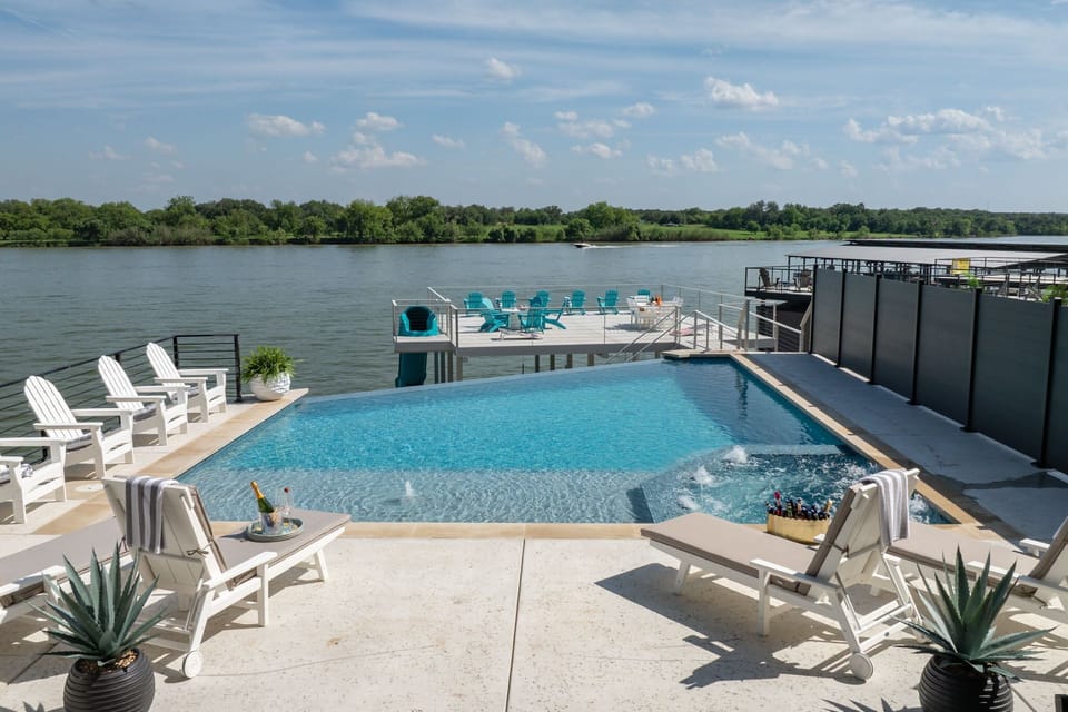 Infinity-Edge Pool Overlooking Lake 