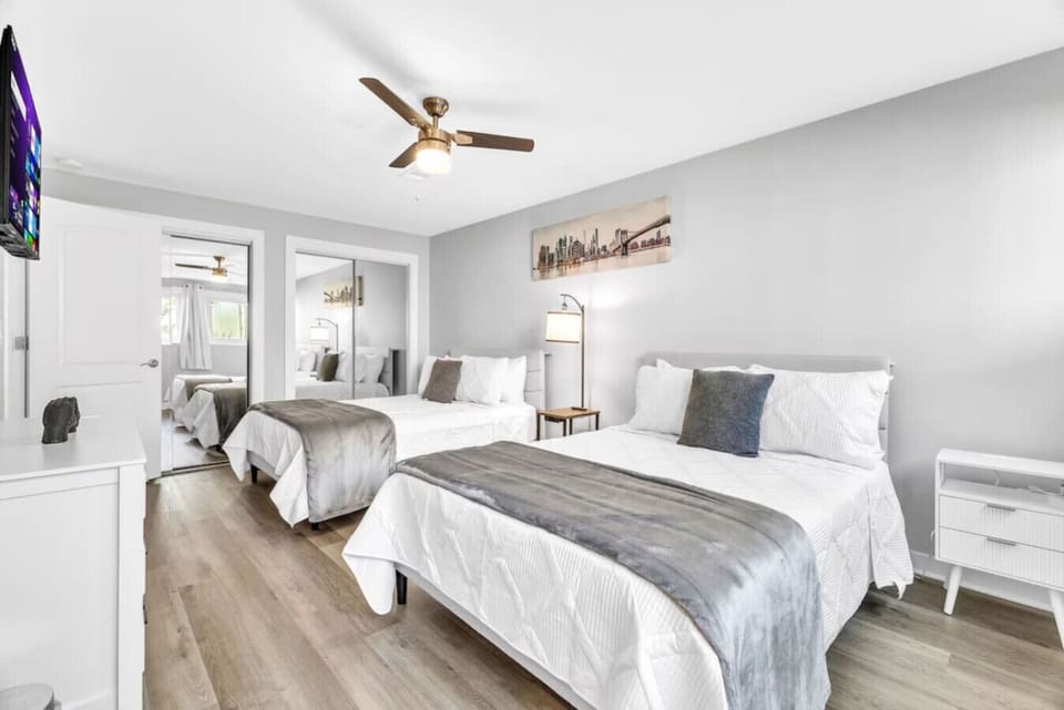 Comfortable double bed with fresh linens for a restful night’s sleep