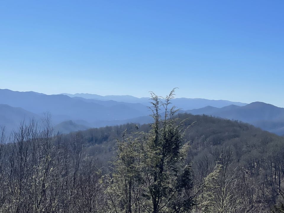 Back Deck View of English Mountain Winter