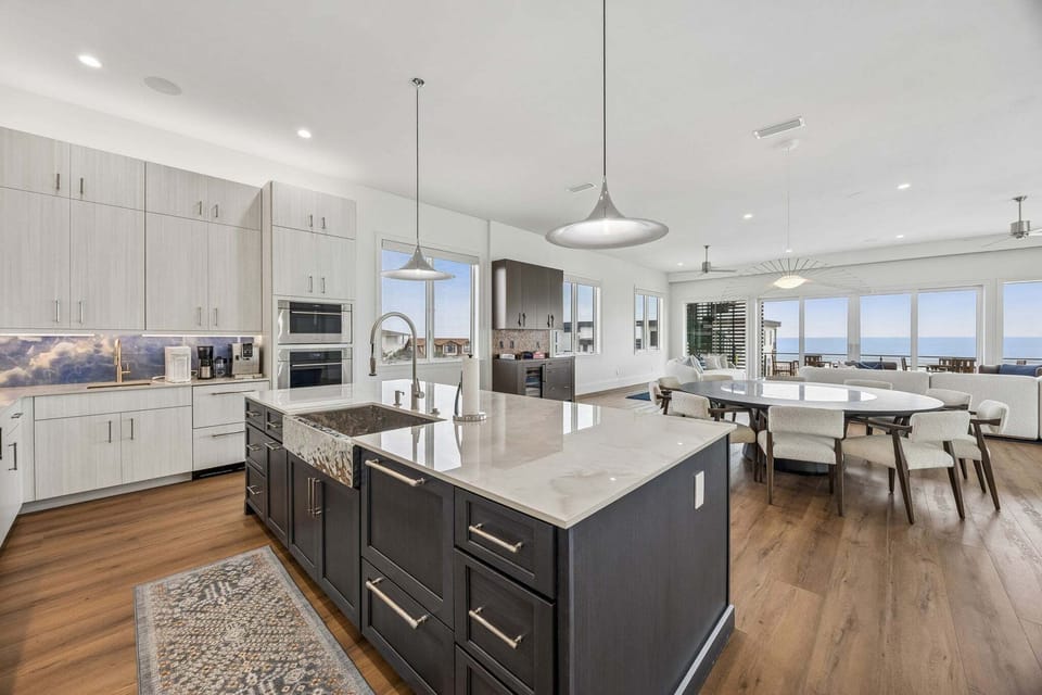 Kitchen open to living room