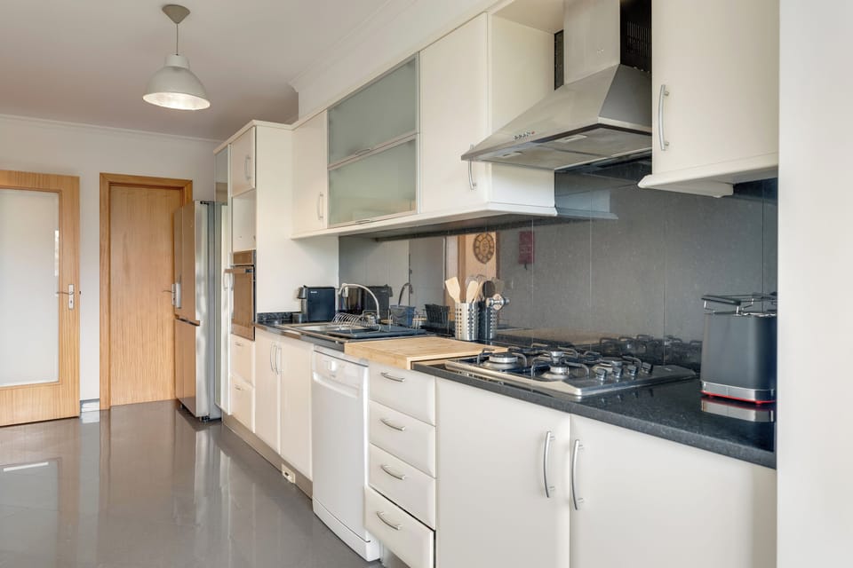 Comfort Apartment, City View | Private kitchen | Fridge, microwave, oven, stovetop