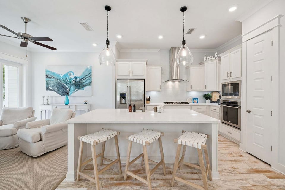 The fully equipped kitchen has everything you could need while on vacation.