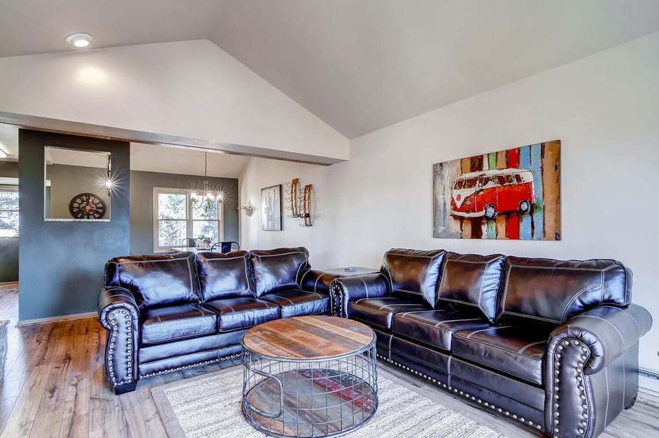 Living Room with Leather Couches