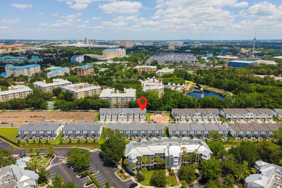 Aerial shot of the home, near top attractions