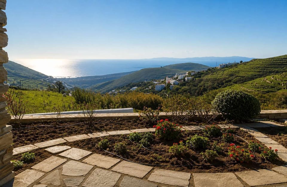Sunset View over the Hills and Coastline