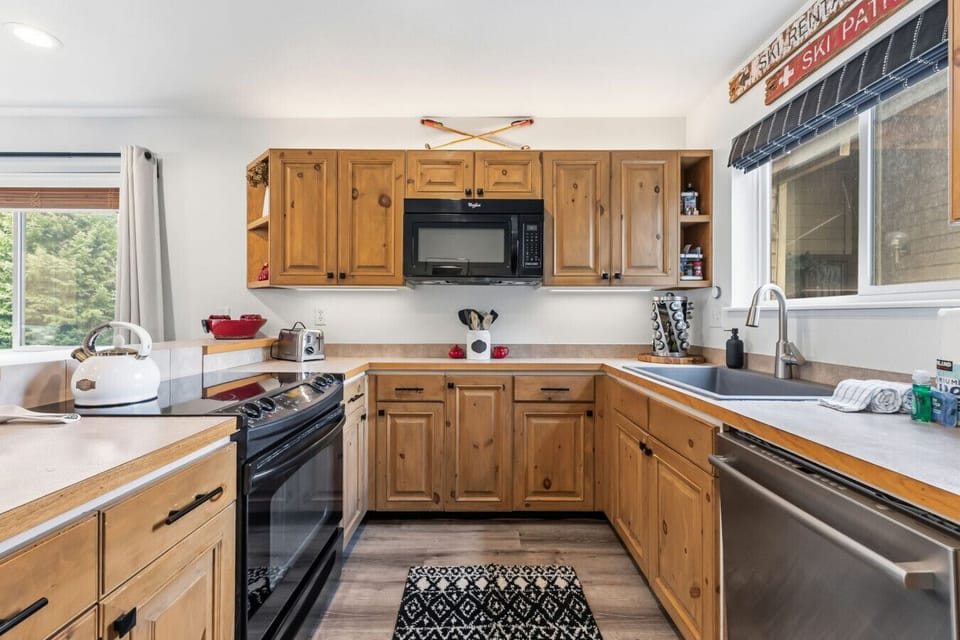 Make your favorite meals in the fully stocked kitchen