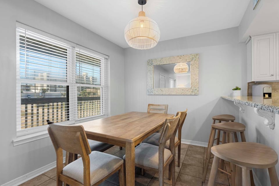 Dining table with seating for six