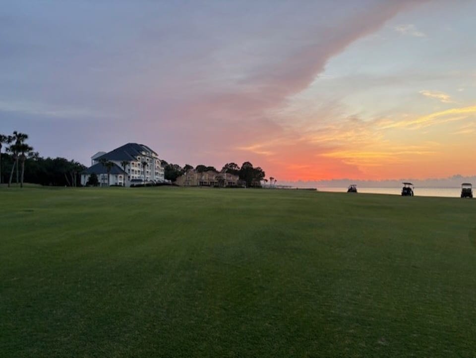 Sunset over the Players Club community