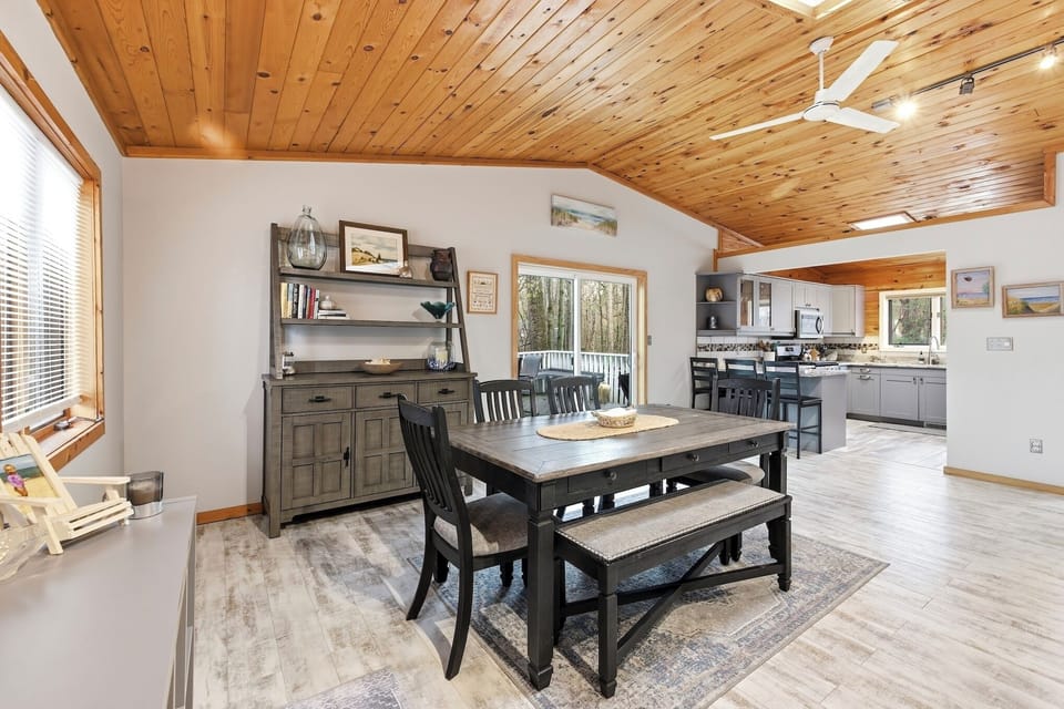 Dining table with seating for six