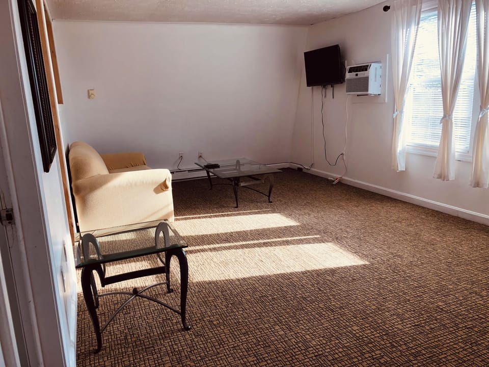 Deluxe Apartment | Living area | 32-inch LCD TV with digital channels, streaming services