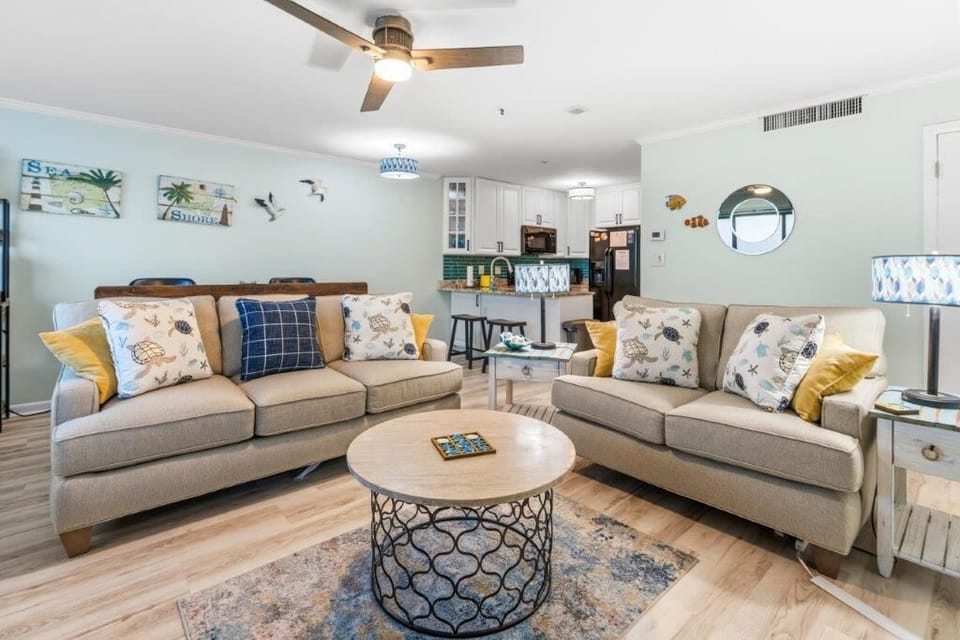 Beautiful living area with numerous seating options for your entire family!