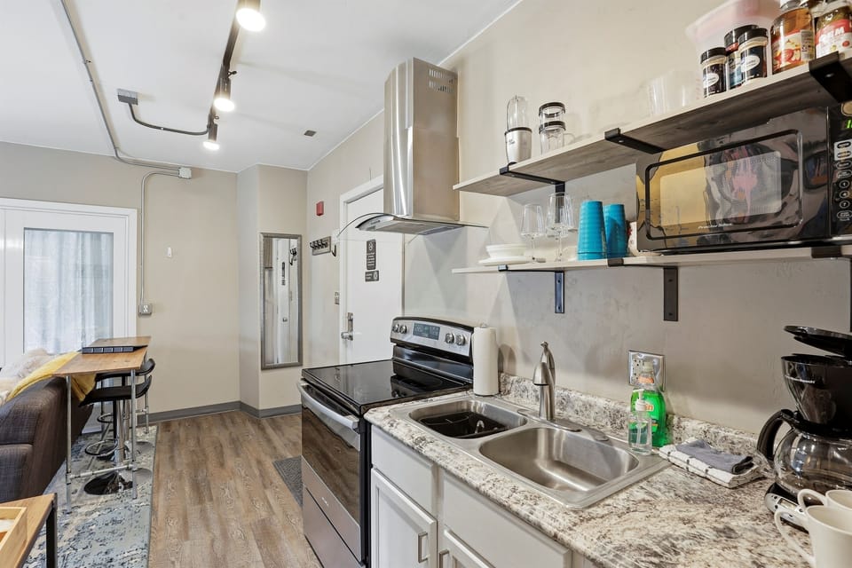 Enjoy a clean, functional space with everything you need right at your fingertips.