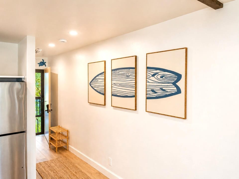 The interior has been updated with new art pieces and furnishings