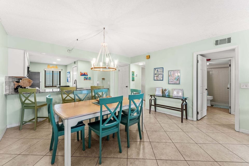 Dining table seats six