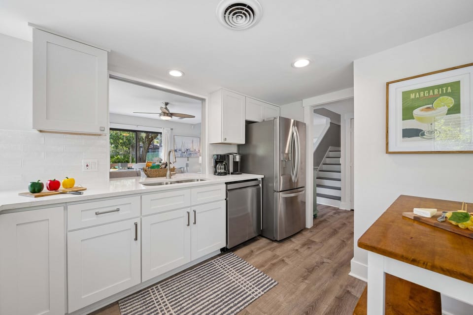 Fully equipped kitchen with everything you need to cook with ease, plus both drip & Keurig coffee makers for your perfect start to the day