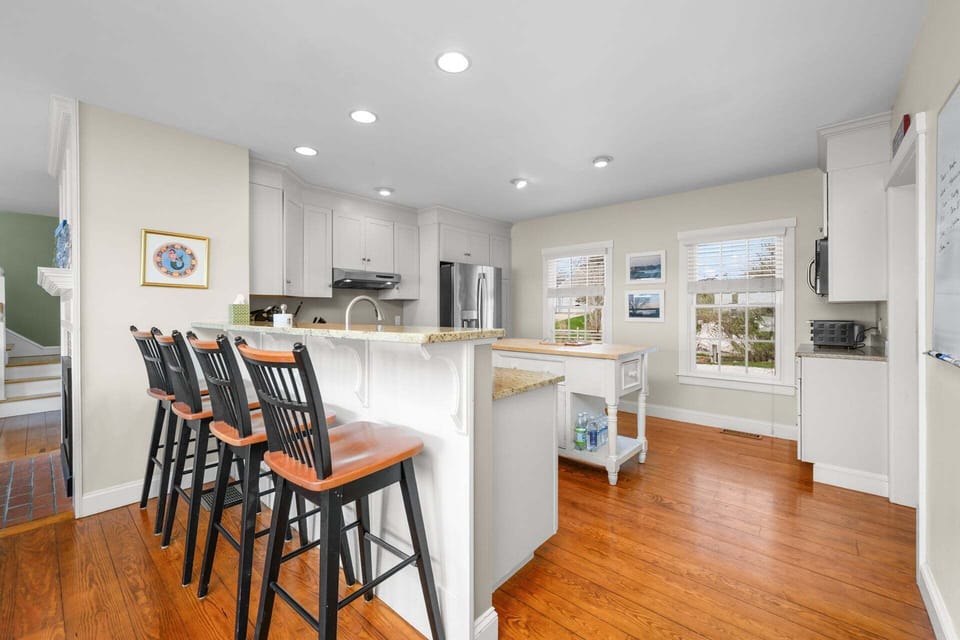 Counter off Kitchen and high chairs