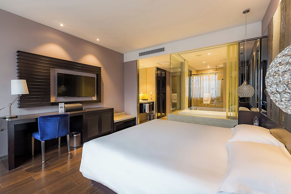 Standard Double Room, 1 King Bed, Housekeeping, City View | In-room safe, desk, laptop workspace, blackout drapes