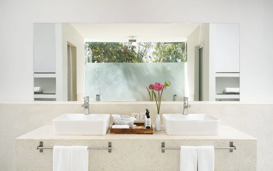  Villa with Private Pool | Bathroom | Separate tub and shower, hair dryer, bathrobes, slippers
