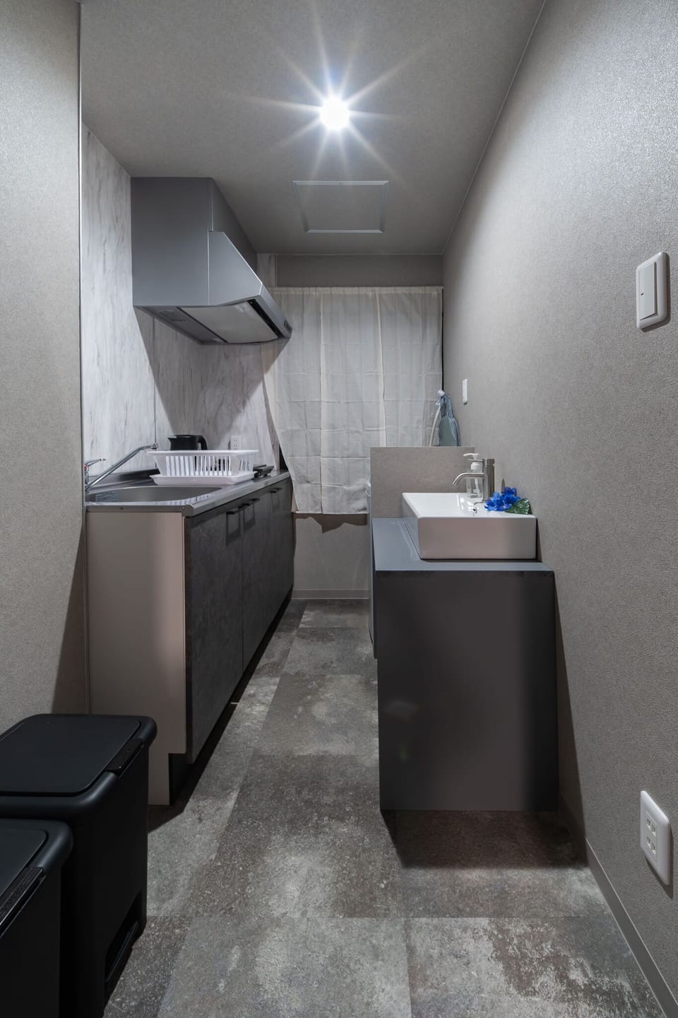 Basic Apartment | Private kitchen | Fridge, microwave, cookware/dishes/utensils