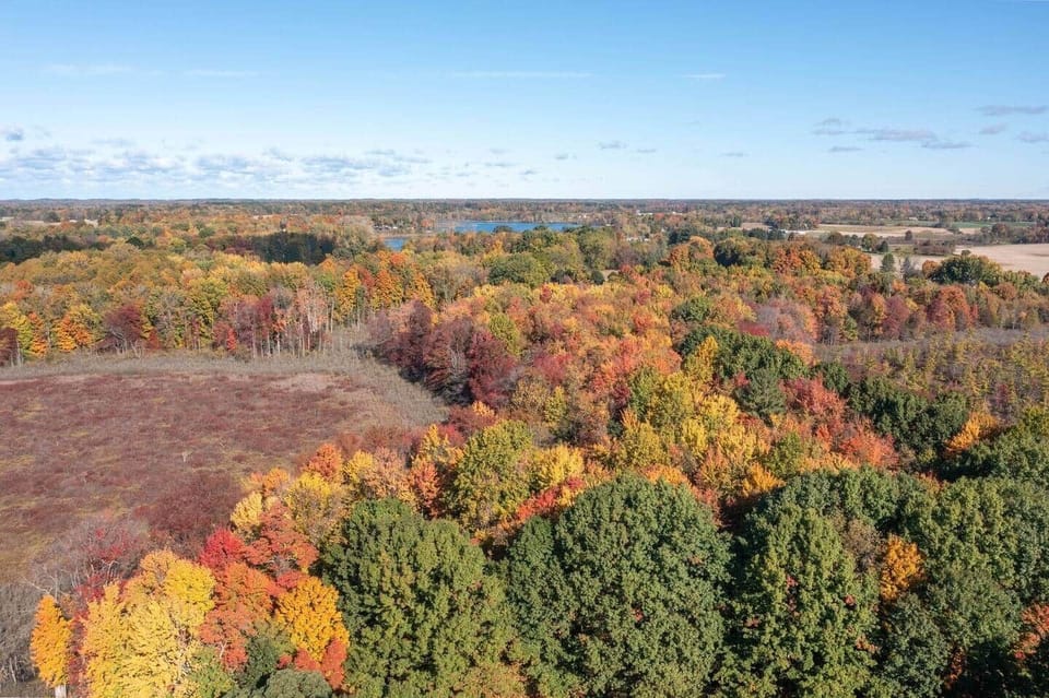 EXTERIOR:  Another aerial view of the property.