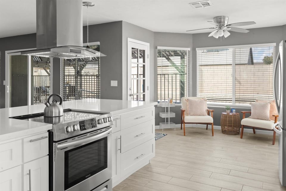 Fully stocked kitchen has everything you should need to cook in your home away from home