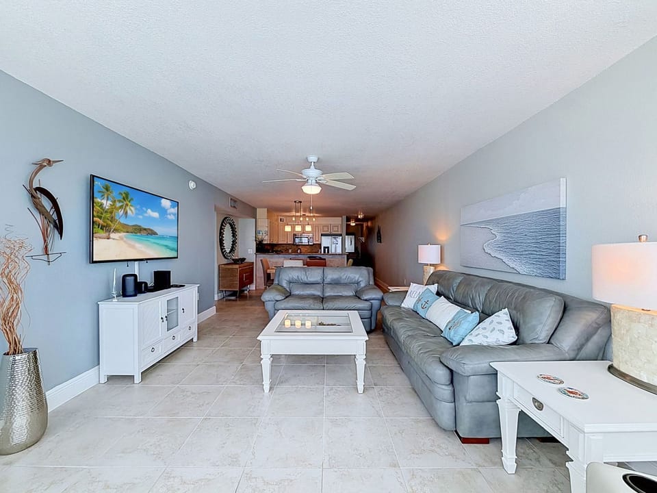 Living Room with Large Smart TV