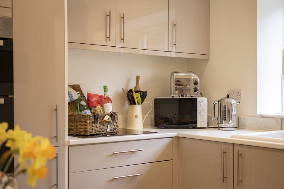 Ground floor: A welcome hamper greets guests on arrival
