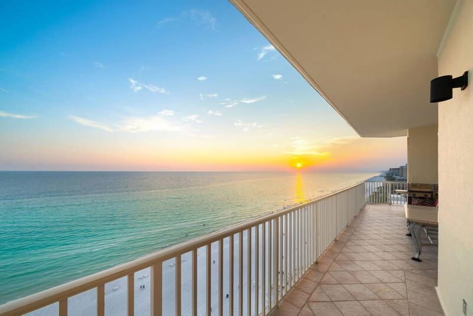 This balcony faces the Gulf and wraps around the building.  