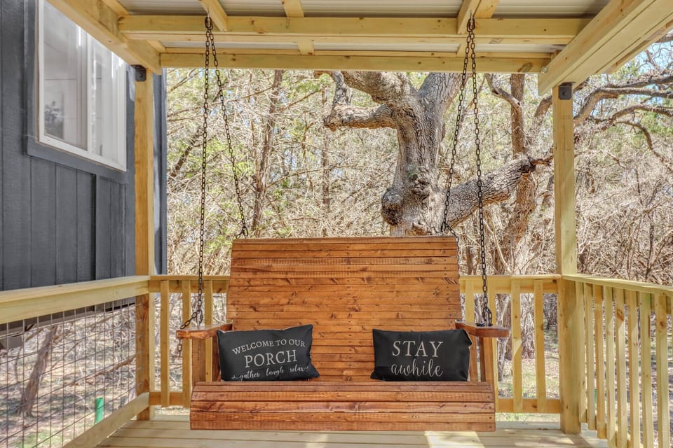 Swing into serenity from the charming front porch