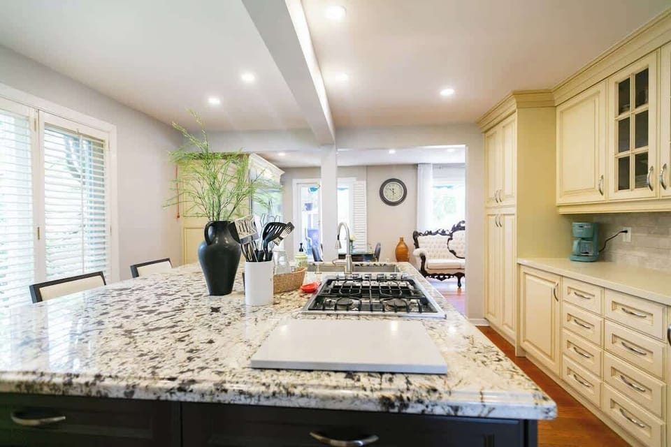 Fully equipped kitchen with everything needed for cooking and entertaining.