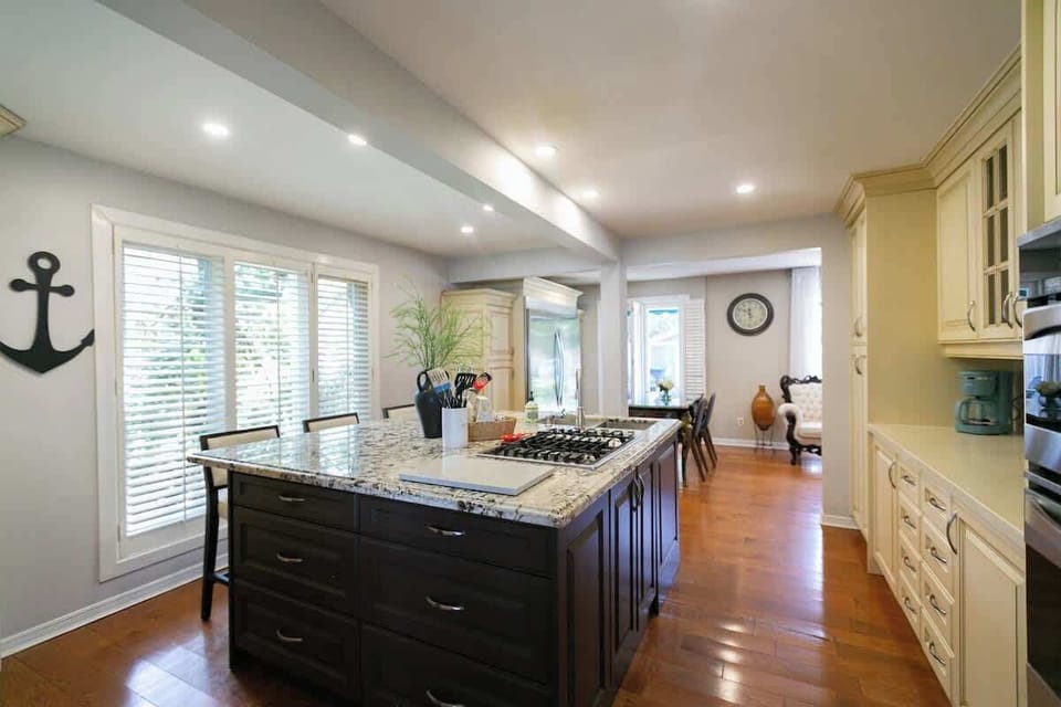 Fully equipped kitchen with everything needed for cooking and entertaining.