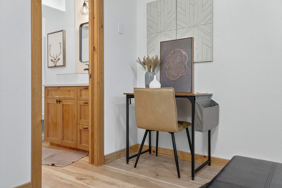 Work space within master suite. 