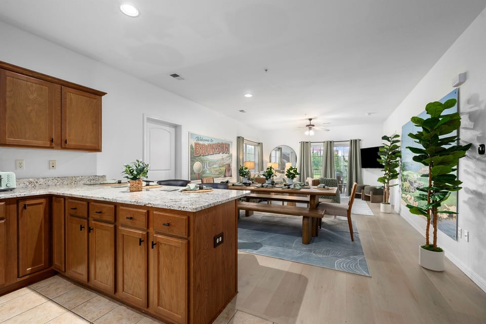Step into a completely open living, dining & kitchen area. Where everyone can stay connected and enjoy meals, conversation and game nights