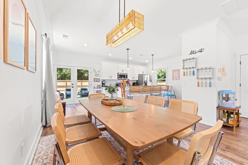 The kitchen table seats 8 and has plenty of room for spending time with family or friends!