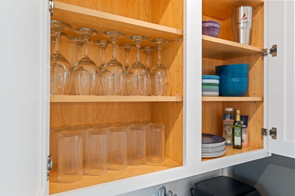 Cups, wine glasses, plates, bowls, seasonings & more!
