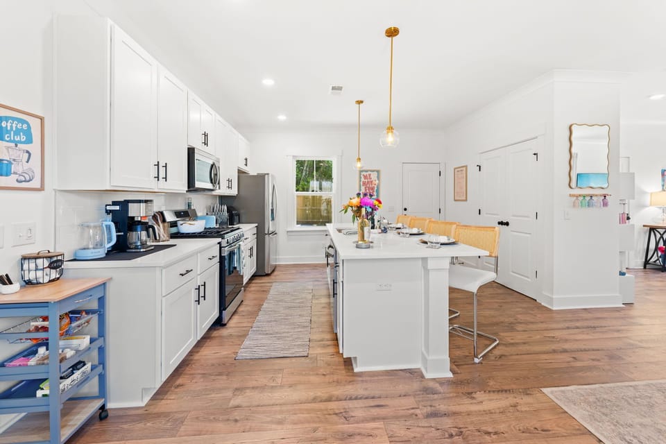 Fully Stocked Kitchen and Coffee & Tea Bar
