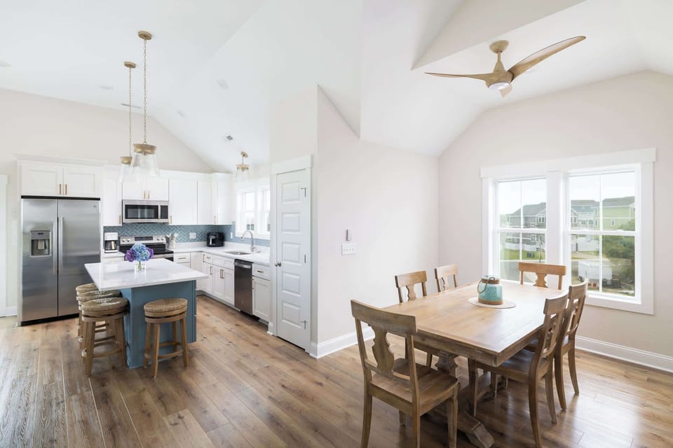 Top Level: Kitchen, Dining & Living Open Plan