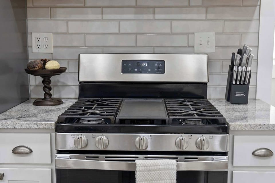 Cook up a feast on the professional-style stainless gas range.