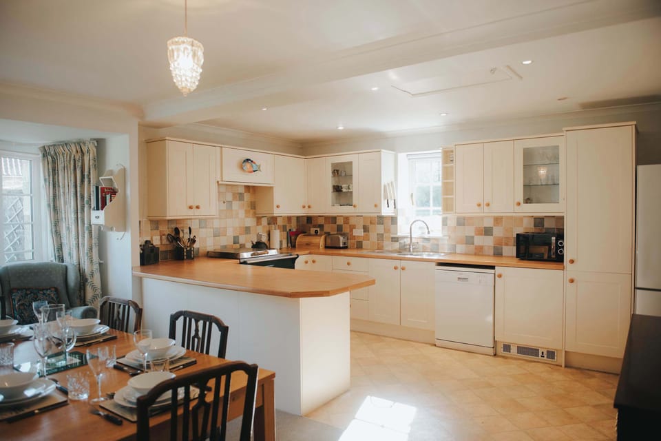 Cook relaxed family breakfasts and hearty post walk dinners in the spacious country kitchen, thoughtfully equipped for longer countryside stays.