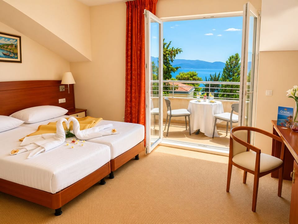 Deluxe Double or Twin Room, Balcony, Sea View | Premium bedding, memory foam beds, desk, laptop workspace