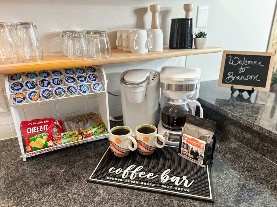 Take full advantage of the complimentary coffee bar that’s ready to go on day one.
