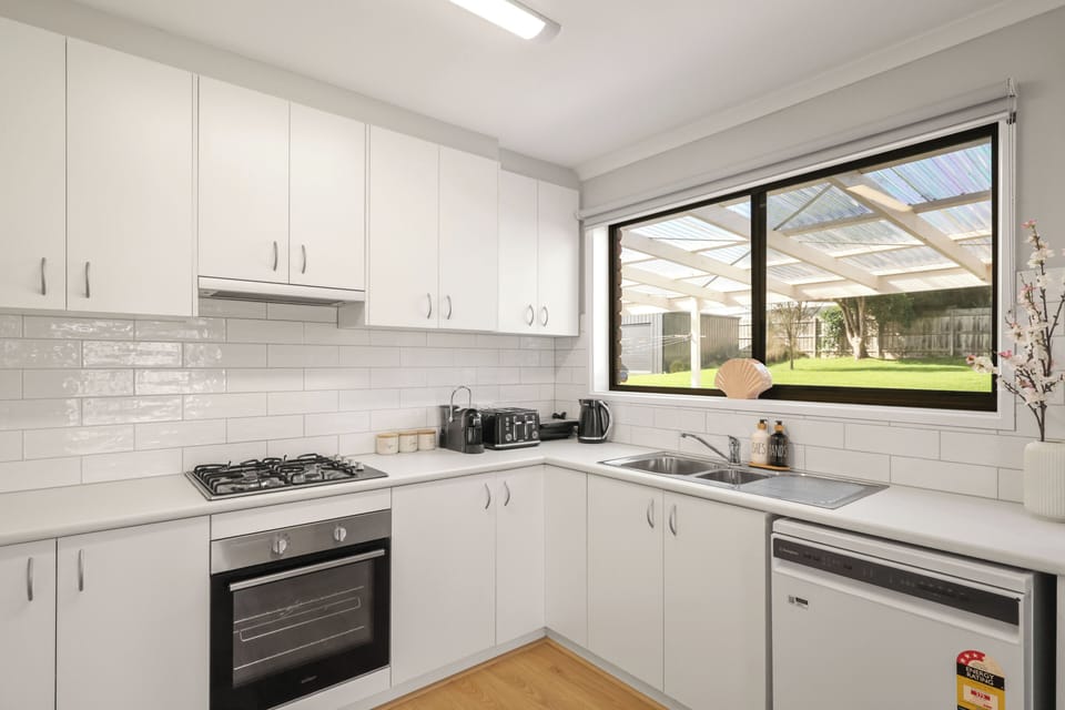 Well-equipped open plan kitchen