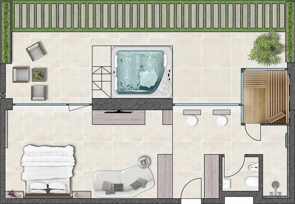 Suite, Sauna, Mountain View | Floor plan