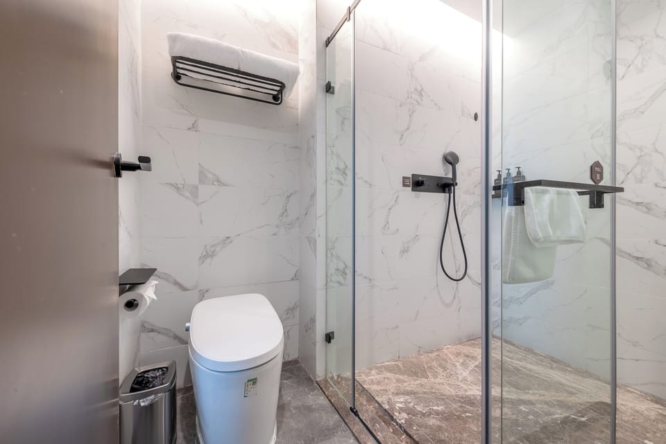 Business Double Room | Bathroom | Shower, rainfall showerhead, free toiletries, hair dryer