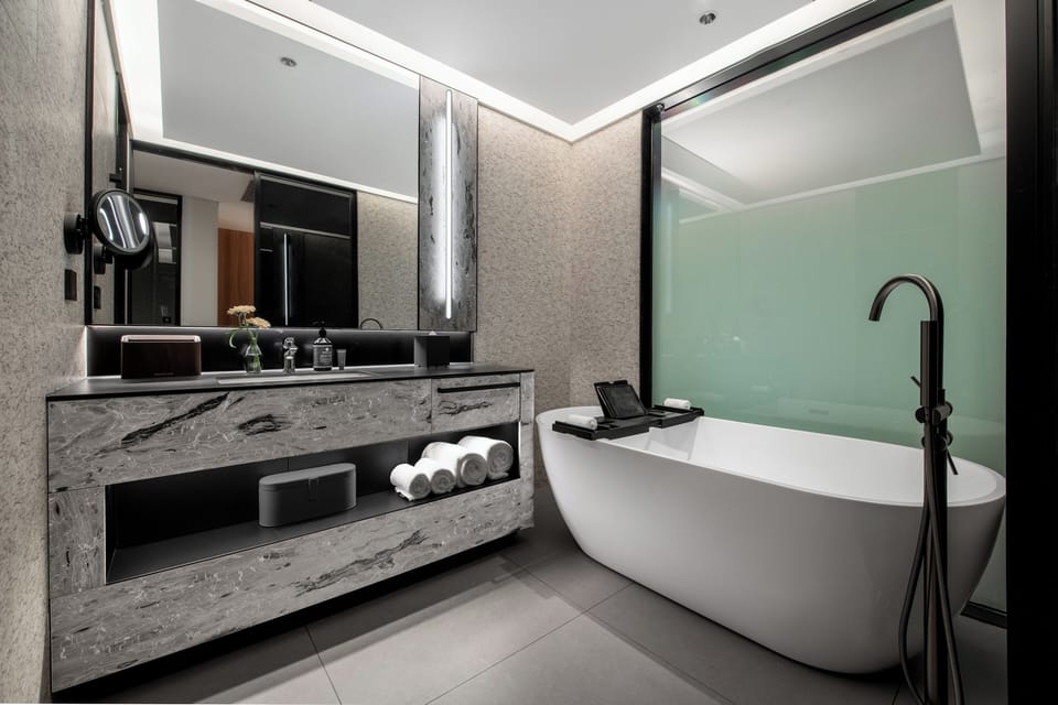 Executive Double Room, City View | Living area | 65-inch LCD TV with digital channels