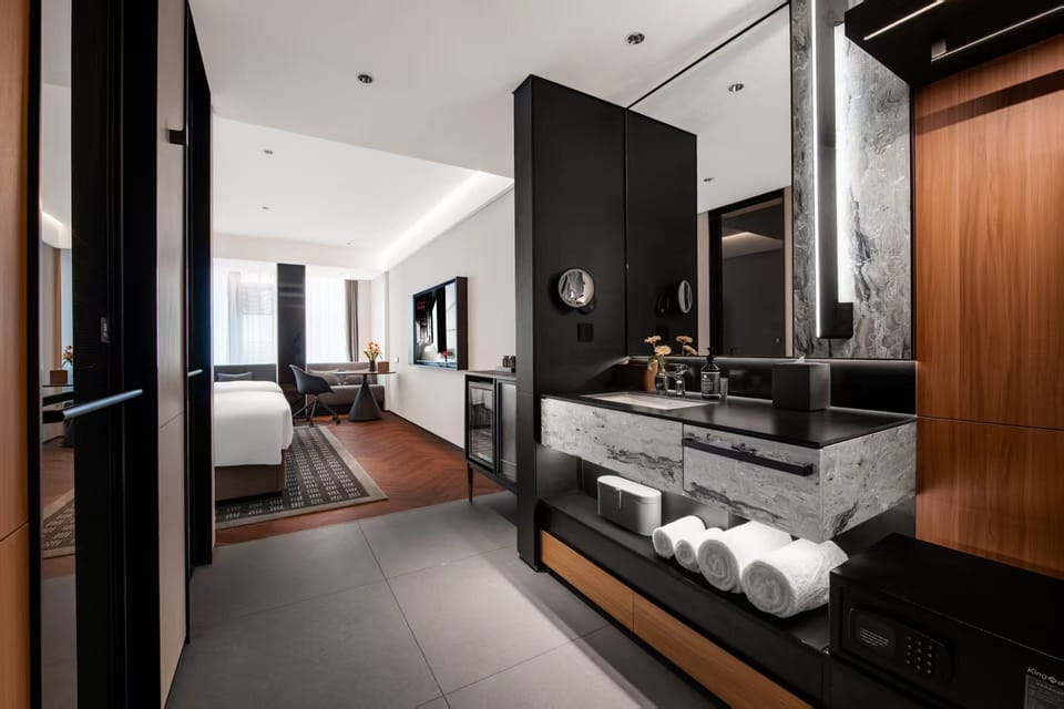 Standard Twin Room, Park View | Living area | 65-inch LCD TV with digital channels
