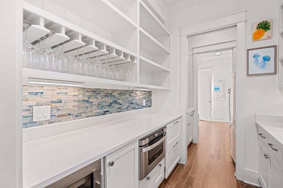 Butler's pantry gives additional prep space and room for your groceries. 
