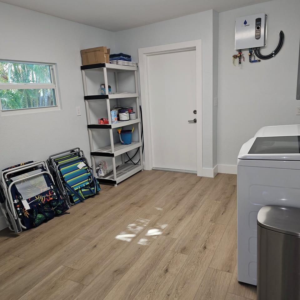 It also has a side door making it a convenient spot to store bikes!